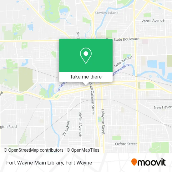 Fort Wayne Main Library map
