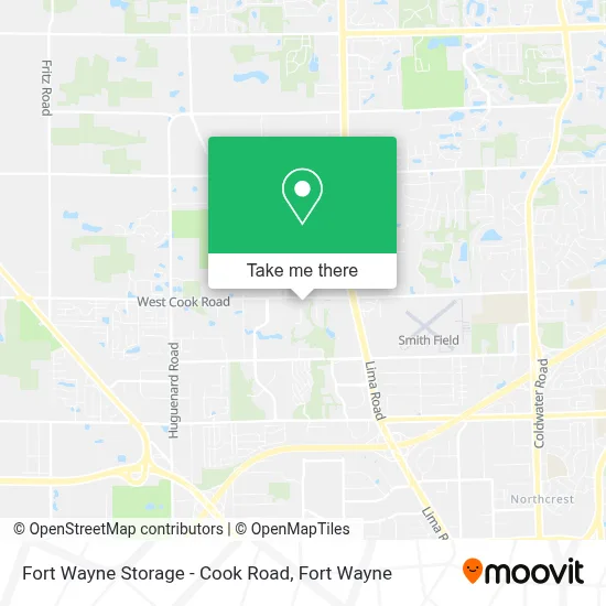 Fort Wayne Storage - Cook Road map