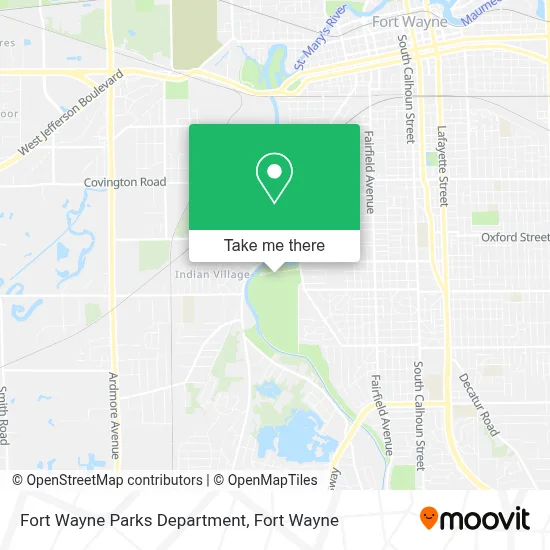 Fort Wayne Parks Department map