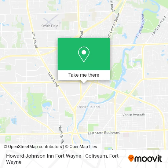 Howard Johnson Inn Fort Wayne - Coliseum map