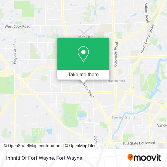 Infiniti Of Fort Wayne map