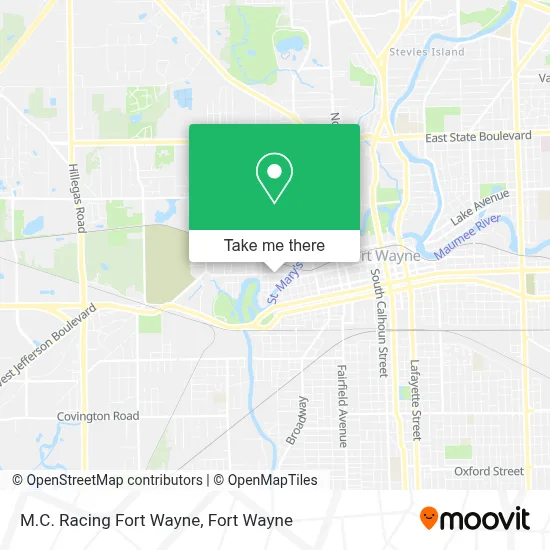 M.C. Racing Fort Wayne map