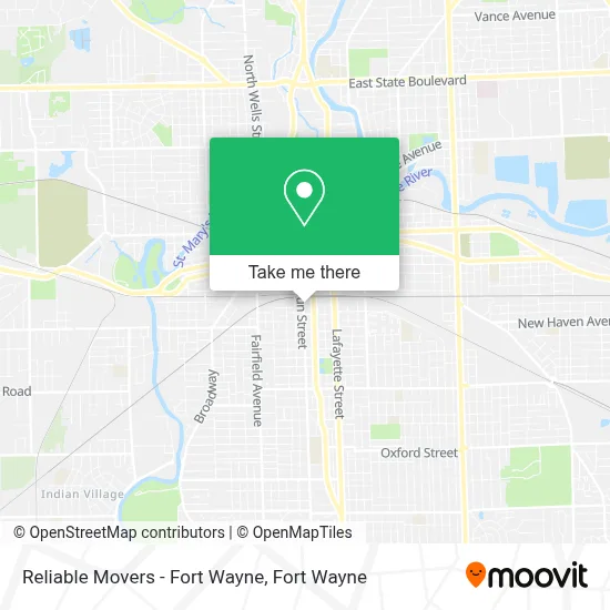 Reliable Movers - Fort Wayne map