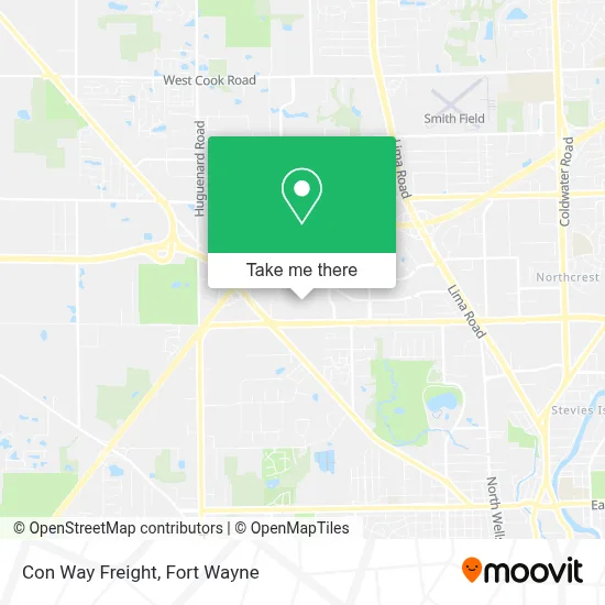 Con Way Freight map