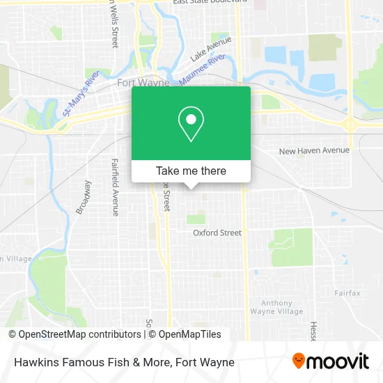 Hawkins Famous Fish & More map