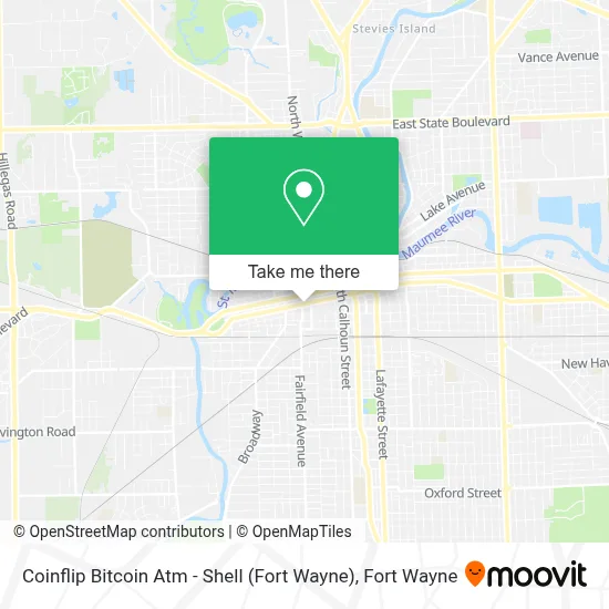 Coinflip Bitcoin Atm - Shell (Fort Wayne) map
