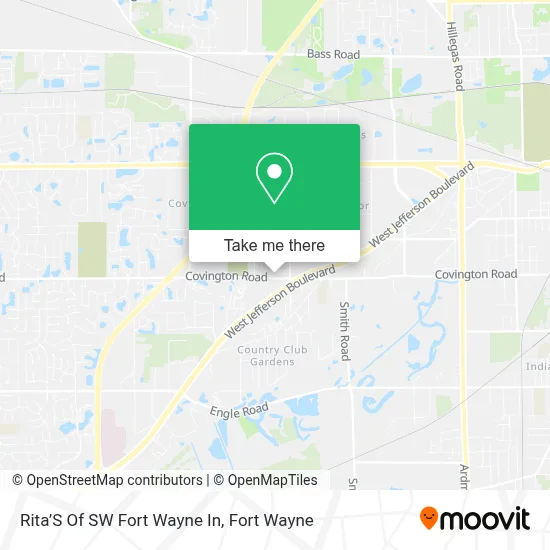 Rita’S Of SW Fort Wayne In map
