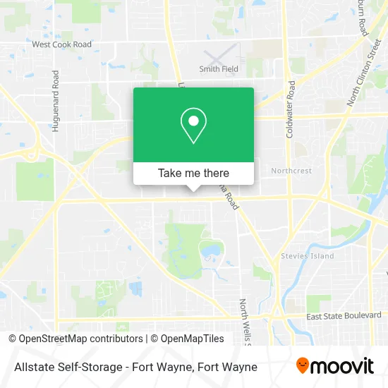Allstate Self-Storage - Fort Wayne map