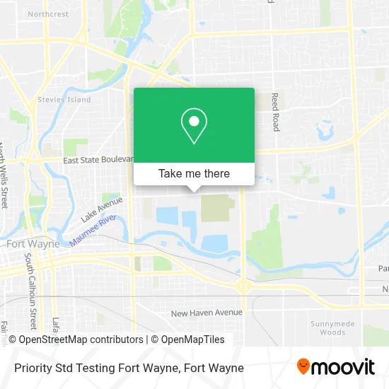 Priority Std Testing Fort Wayne map