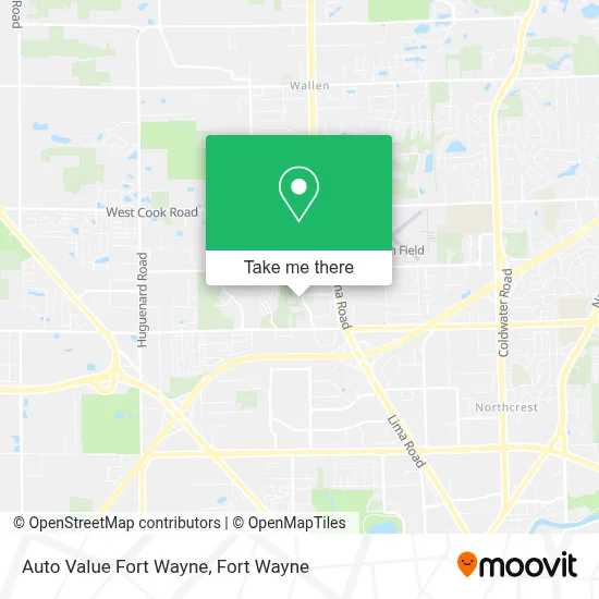 Auto Value Fort Wayne map