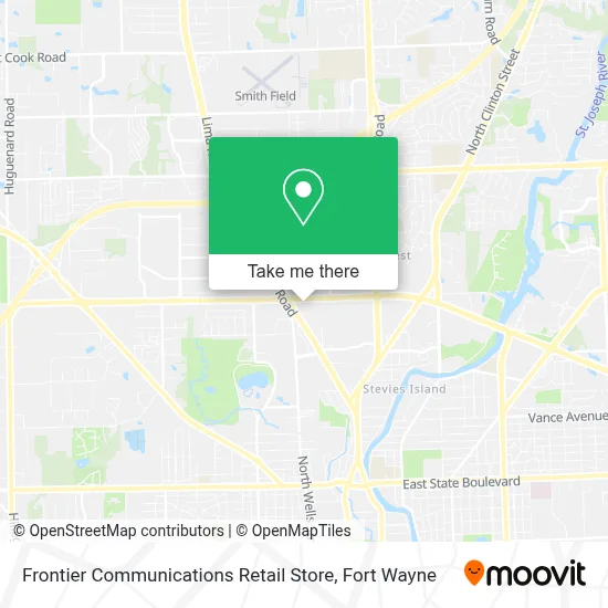 Frontier Communications Retail Store map