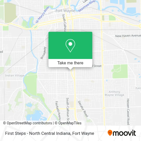 First Steps - North Central Indiana map