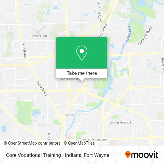Core Vocational Training - Indiana map