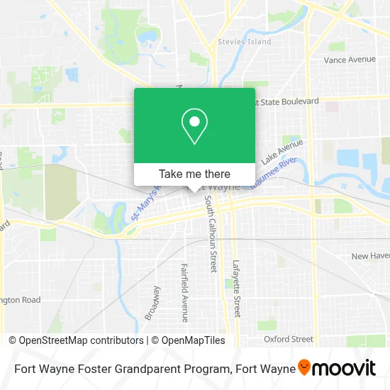 Fort Wayne Foster Grandparent Program map
