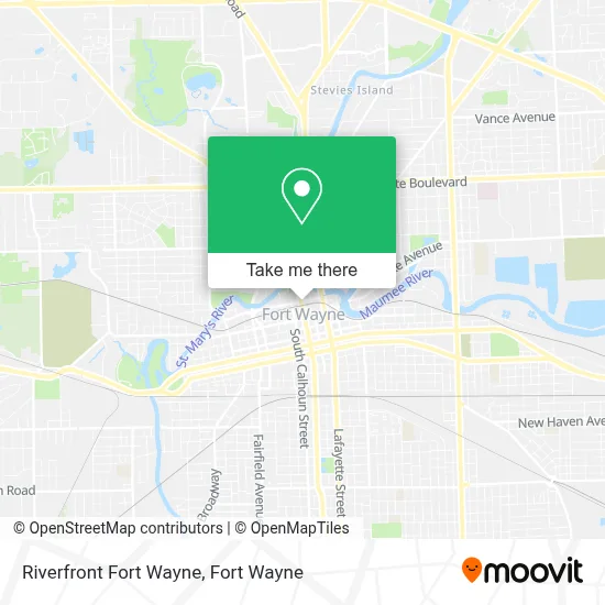 Riverfront Fort Wayne map
