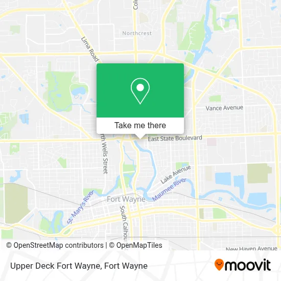 Upper Deck Fort Wayne map