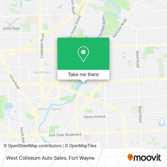 West Coliseum Auto Sales map