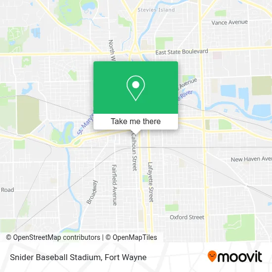 Snider Baseball Stadium map