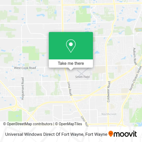 Universal Windows Direct Of Fort Wayne map