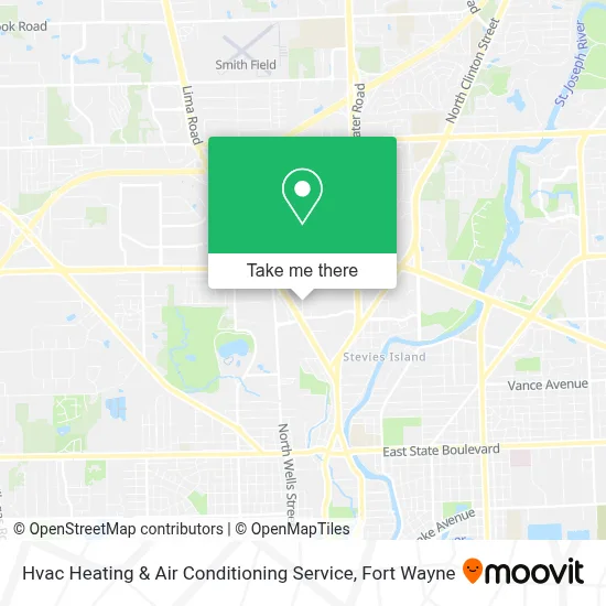 Hvac Heating & Air Conditioning Service map