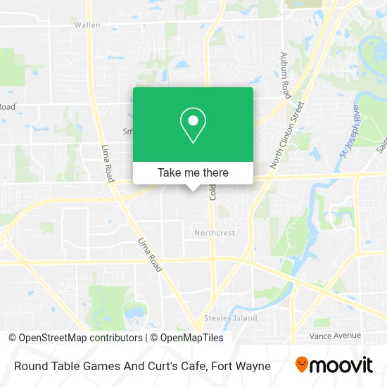 Round Table Games And Curt's Cafe map