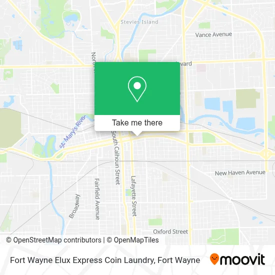 Fort Wayne Elux Express Coin Laundry map