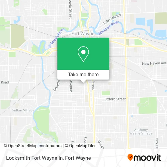 Locksmith Fort Wayne In map