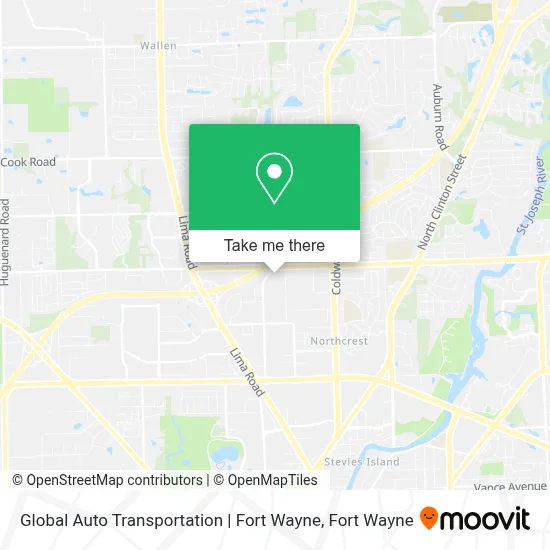 Global Auto Transportation | Fort Wayne map