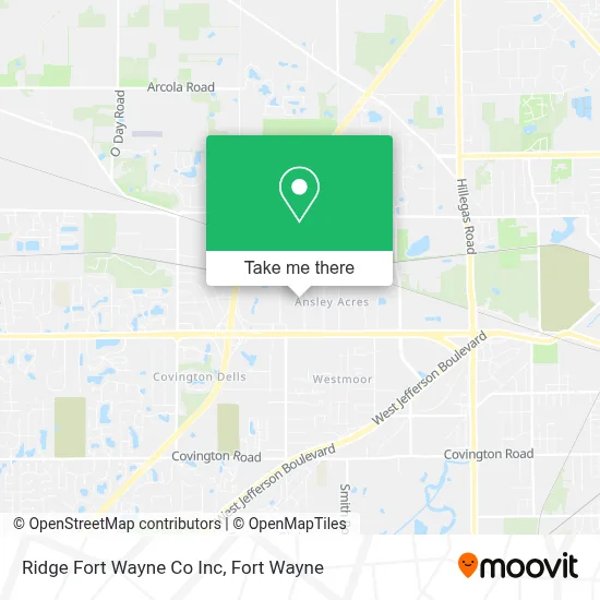 Mapa de Ridge Fort Wayne Co Inc