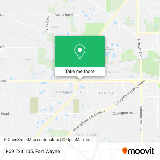 Mapa de I-69 Exit 105