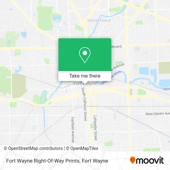 Fort Wayne Right-Of-Way Prmts map