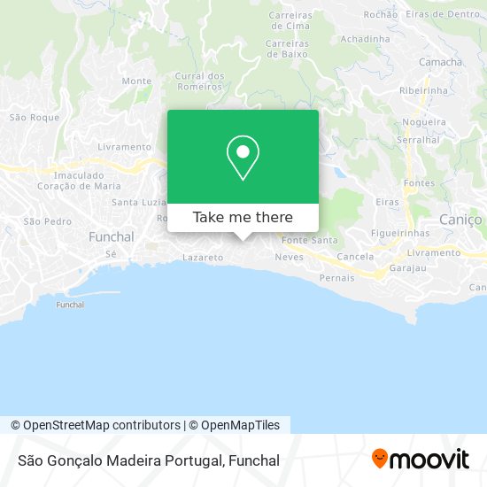 São Gonçalo Madeira Portugal map