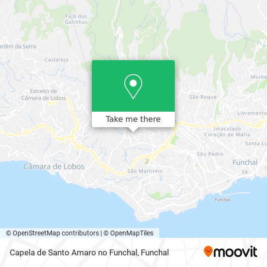 Capela de Santo Amaro no Funchal mapa