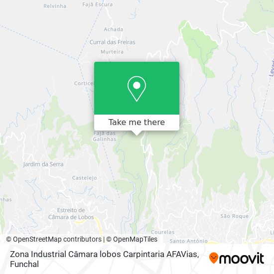 Zona Industrial Câmara lobos Carpintaria AFAVias map