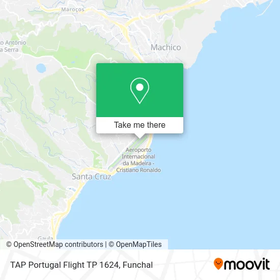 TAP Portugal Flight TP 1624 map