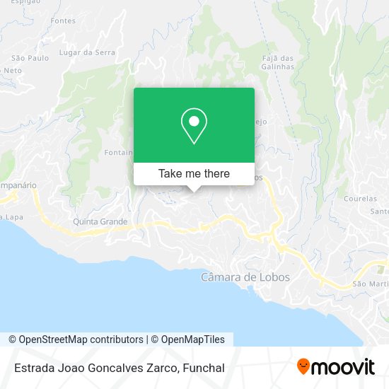 Estrada Joao Goncalves Zarco map
