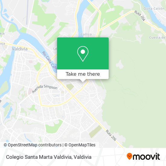 Mapa de Colegio Santa Marta Valdivia