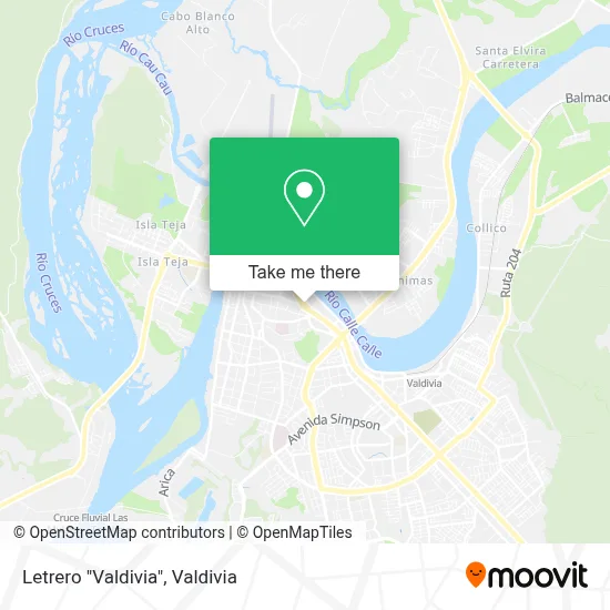 Letrero "Valdivia" map