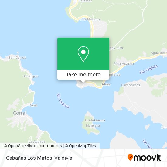 Cabañas Los Mirtos map