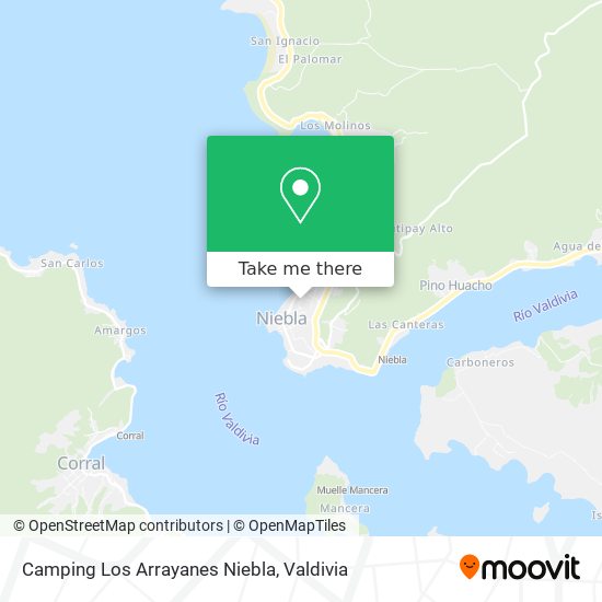 Mapa de Camping Los Arrayanes Niebla