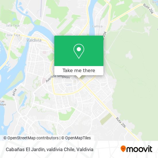 Cabañas El Jardín, valdivia Chile map