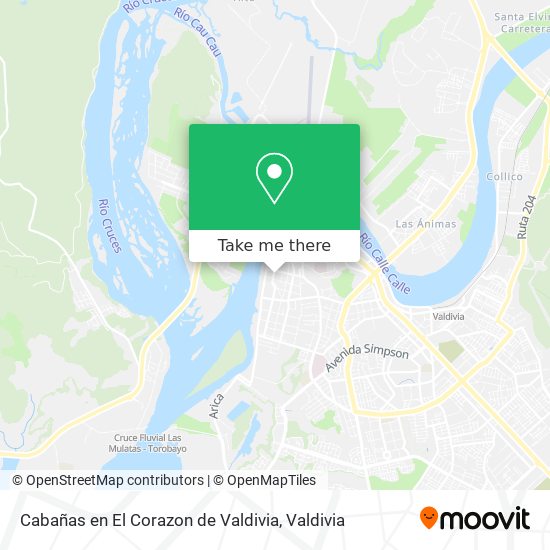 Mapa de Cabañas en El Corazon de Valdivia
