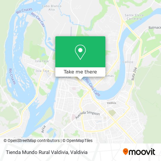 Mapa de Tienda Mundo Rural Valdivia