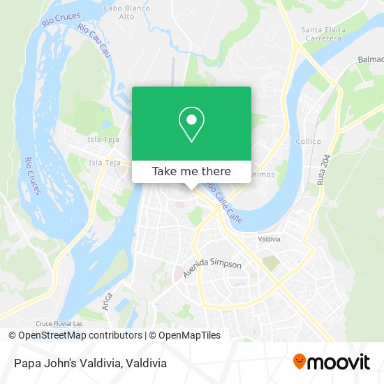 Mapa de Papa John's Valdivia