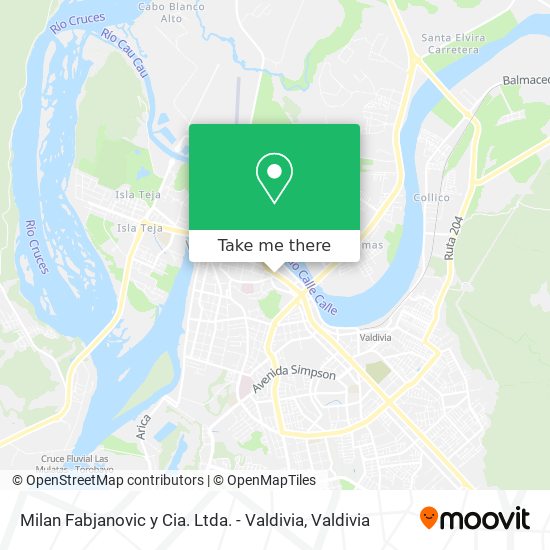 Milan Fabjanovic y Cia. Ltda. - Valdivia map