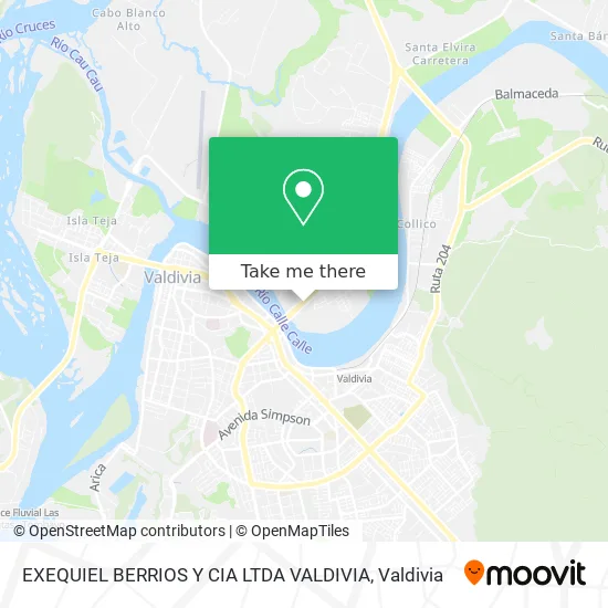 EXEQUIEL BERRIOS Y CIA LTDA VALDIVIA map