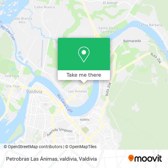 Petrobras Las Ánimas, valdivia map