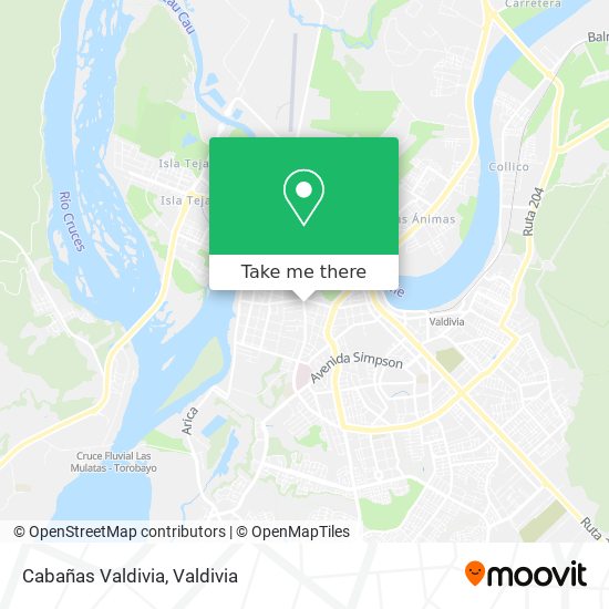 Cabañas Valdivia map