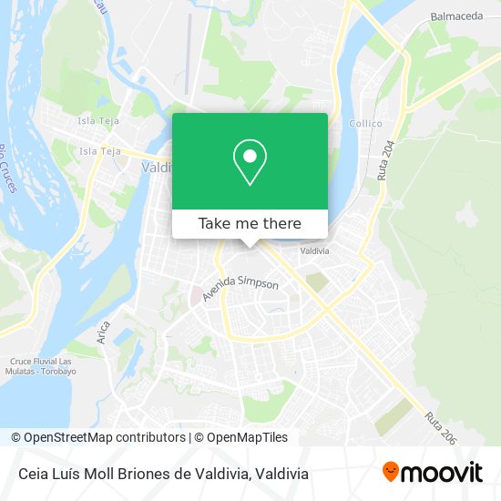 Ceia Luís Moll Briones de Valdivia map