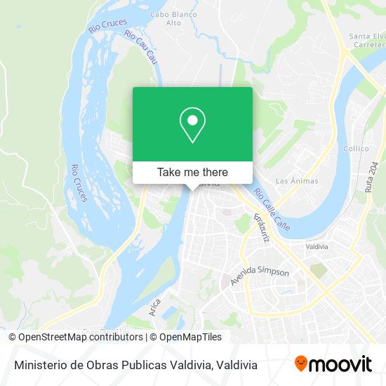 Mapa de Ministerio de Obras Publicas Valdivia